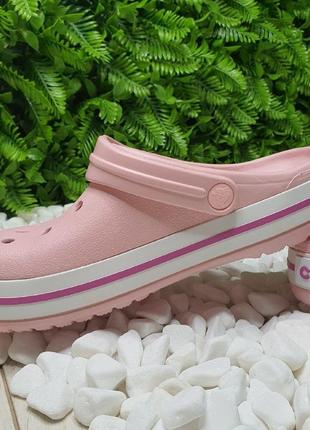 Crocs crocband clog pearl / pink 11016 женские кроксы сабо пудровые крокбенд3 фото