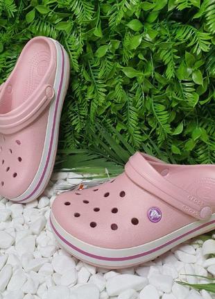 Crocs crocband clog pearl / pink 11016 женские кроксы сабо пудровые крокбенд6 фото