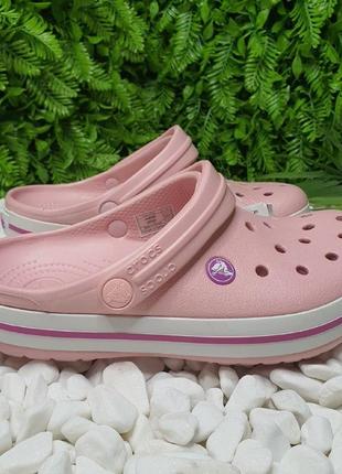 Crocs crocband clog pearl / pink 11016 женские кроксы сабо пудровые крокбенд7 фото