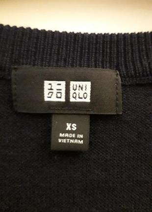 Мериносовый шерстяной свитер uniqlo цвет navy4 фото