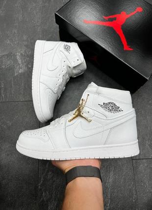 Мужские кроссовки nike air jordan 1 high white 41-42-43-44-45-46