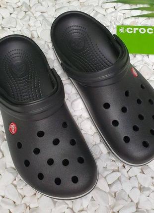 Crocs crocband clog black 11016 крокбенд женские мужские кроксы сабо унисекс чорные2 фото