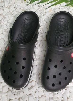 Crocs crocband clog black 11016 крокбенд женские мужские кроксы сабо унисекс чорные5 фото