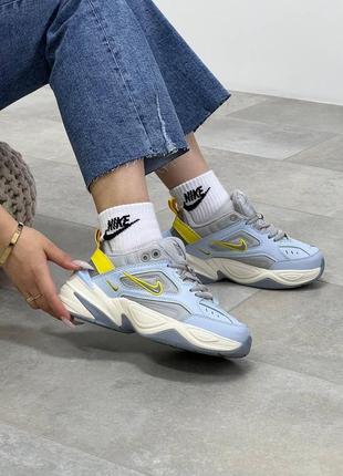 Жіночі кросівки nike m2k tekno blue yellow 395 фото