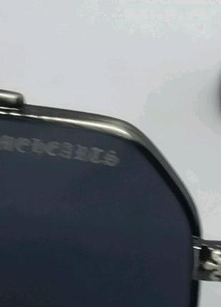 Chrome hearts очки мужские солнцезащитные черные в металлической оправе8 фото