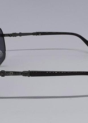 Chrome hearts очки мужские солнцезащитные черные в металлической оправе4 фото