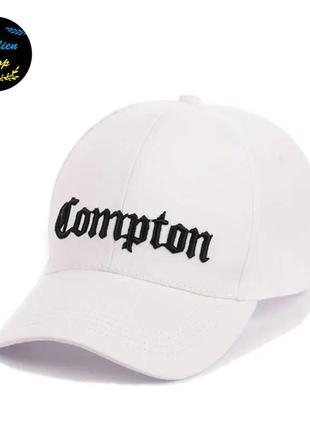 ● кепка бейсболка с вышивкой - compton / комптон m/l белый ●