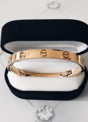 Браслет карт'є без каменів, рожеве золото