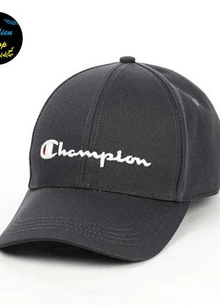 ● кепка бейсболка з вишивкою - champion / чемпіон m/l сірий ●