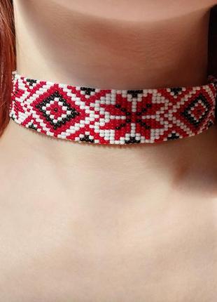 Украинский чокер на шею, украшение из бисера, гердан, силянка ❤️