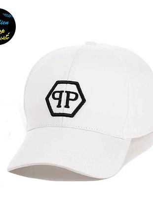 ● кепка бейсболка з вишивкою - philipp plein / філіп плейн m/l білий ●