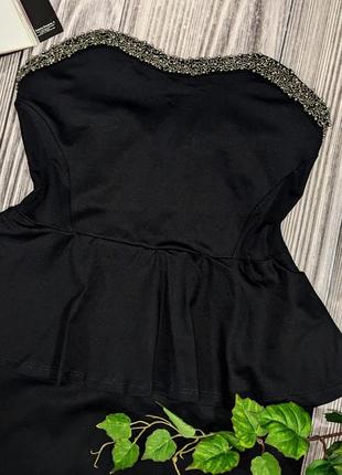 Чорное мини платье бюстье zara #7182 фото