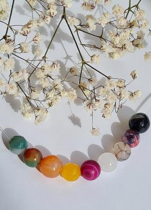 Колье з гранчастим оніксом5 фото