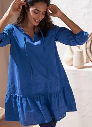 Роскошная женская блуза, туника с нежной вышивкой от tcm tchibo (чибо), нитевичка, l-xl