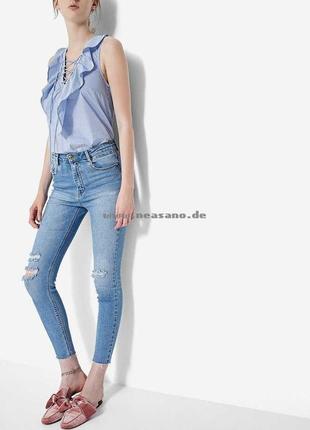 Стильные летние светлые джинсы stradivarius jeans skinny1 фото