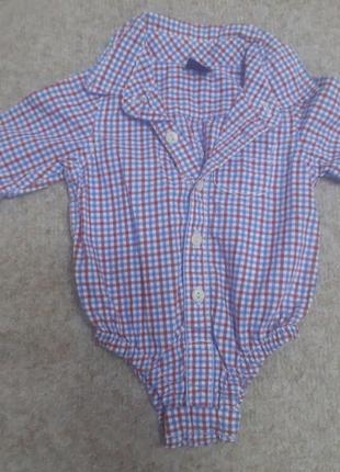 Фирменный бодик-рубашка 0-3мес