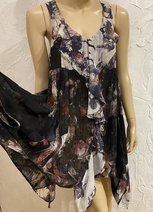 Шелковое авангардное платье туника5 фото