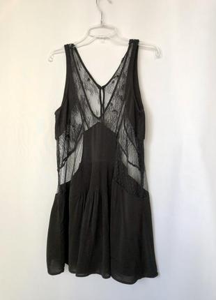 Zara черное кружевное платье пеньюар полупрозрачная романтическая готик4 фото