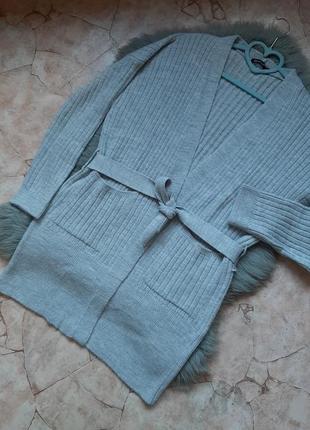 Теплый мягкий кардиган с поясом boohoo