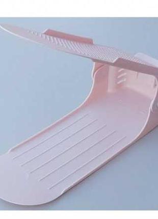 Двойная подставка для обуви shoe rack розовая2 фото