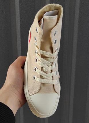 Кеди converse x comme des garsons play chuck beige4 фото