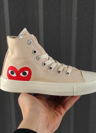 Кеди converse x comme des garsons play chuck beige