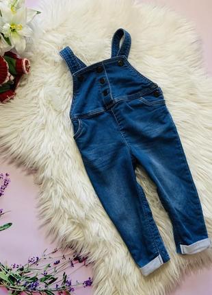 Стильный модный джинсовый комбинезон f&amp;f девочке 1-1.5 года