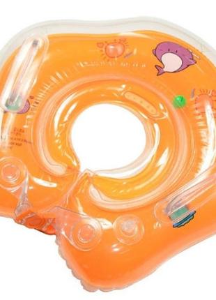 Круг для купания младенцев оранжевый1 фото