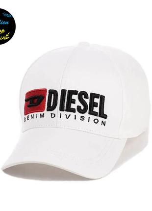 ● кепка бейсболка с вышивкой - diesel / дизель m/l белый ●