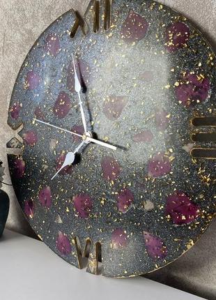 Часы с эпоксидной смолы «gomorra romantic black» дизайнерские часы подарок3 фото