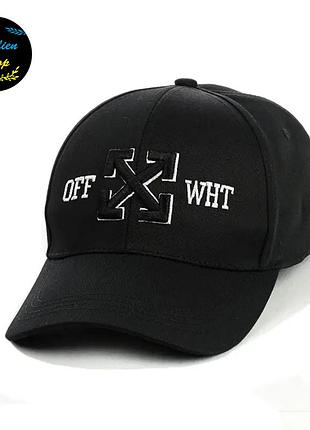 ● кепка бейсболка з вишивкою - off-white / офф-вайт m/l чорний ●