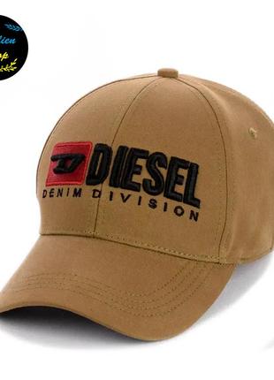 ● кепка бейсболка з вишивкою - diesel / дизель m/l коричневий ●