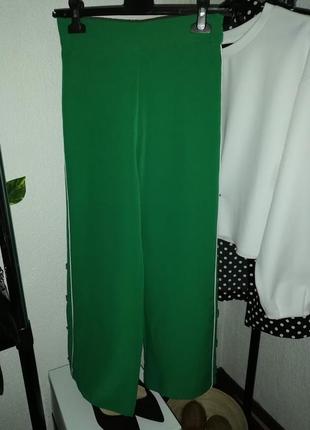 Штани широкі зелені6 фото