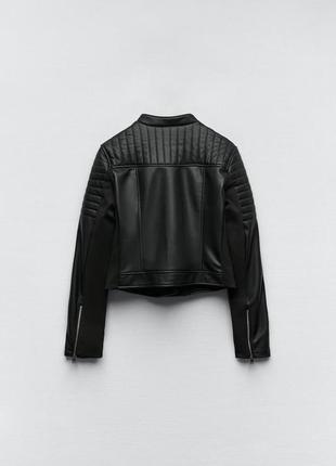 Нова колекція!️ чорна куртка косуха zara шкіра курточка зара байкерська куртка5 фото