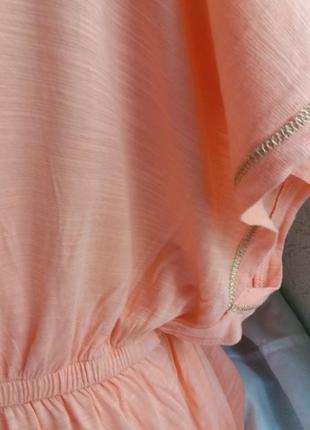 Новое персиковое платье- туника,оверсайз,48-56разм.,papaya,турция.6 фото