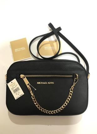 Сумка крос-боді шкіряна michael kors jet set item crossbody 35s1gttc7l оригінал9 фото