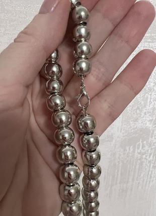Женская цепочка бусы металл серебристая 50 см accessories