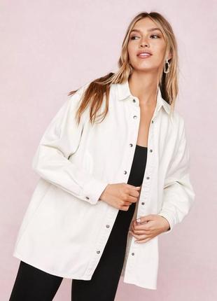 Нова бавовняна джинсова рубашка, сорочка nasty gal оверсайз