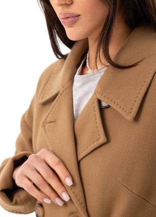 Original brand , пальто в стиле old money, женское шерстяное демисезонное двубортное однотонное длинное кэмел7 фото