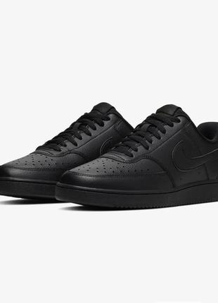 Nike court vision low черные спортивные кроссовки кеди