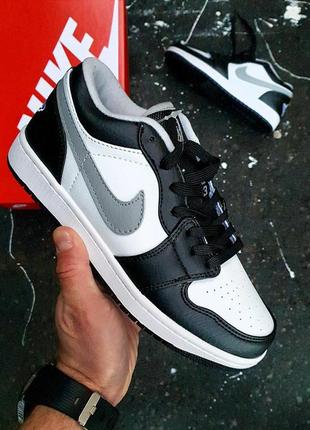 Nike air jordan 1 low •black white grey•3 фото