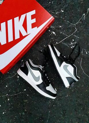 Nike air jordan 1 low •black white grey•7 фото