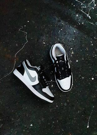 Nike air jordan 1 low •black white grey•6 фото