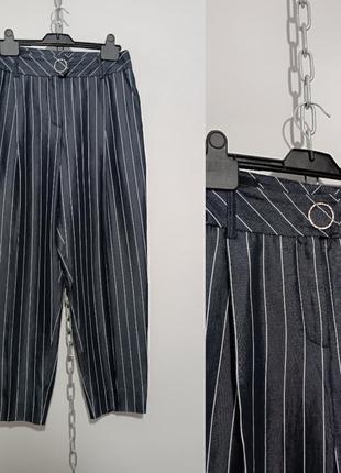 Брюки из вискозы  в полоску с защипами баллоны madeleine, 36