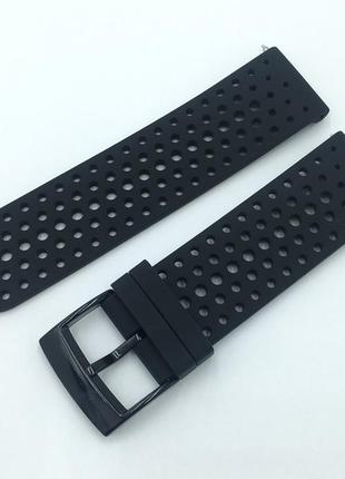 Силиконовый ремешок на часы wrist hr, suunto9, d5, spartan sport, wrist hr. ширина 24 мм. черный.