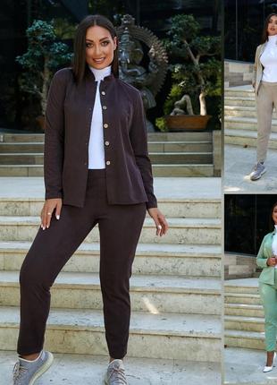 Жіночій костюм трійка, сорочка штани гольф, замш диагональ, 46-60 розміри2 фото