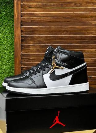 Мужские кроссовки nike air jordan 1 high black white 41-43-44-45-46