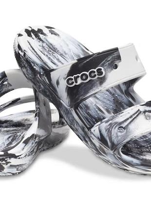 Шльопанці, слайди крокс crocs classic marbled slide, м10 m111 фото