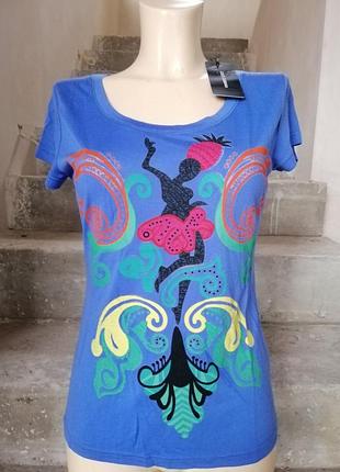 Футболка женская  синяя, размер м