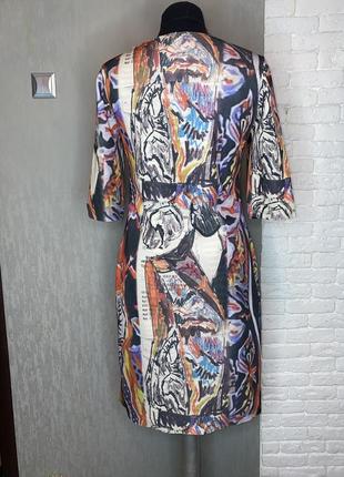 Двостороння авангардна сукня міді дизайнерське плаття у оригінальний принт авангард l&c , m2 фото